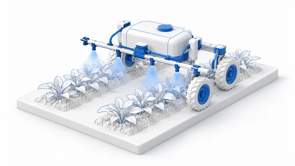 Crop spraying illustration