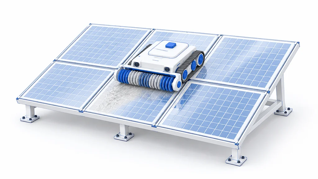 Solar panel cleaning illustration