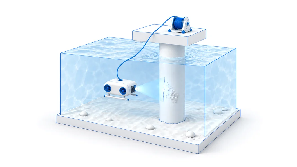 Underwater and marine inspection illustration